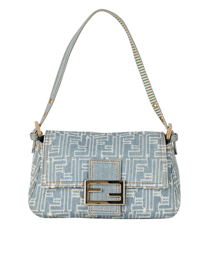 Mini Mamma Baguette, &pound;950, Handbags, Blue, Denim, Front view